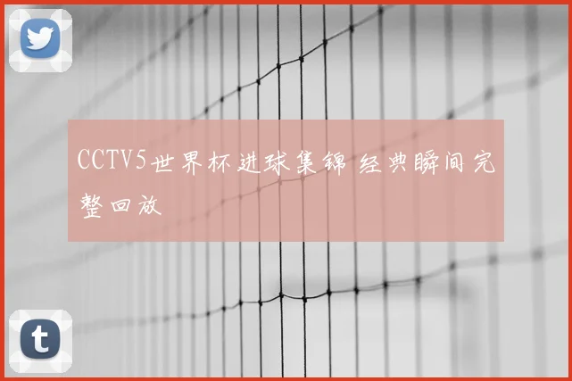CCTV5世界杯进球集锦 经典瞬间完整回放